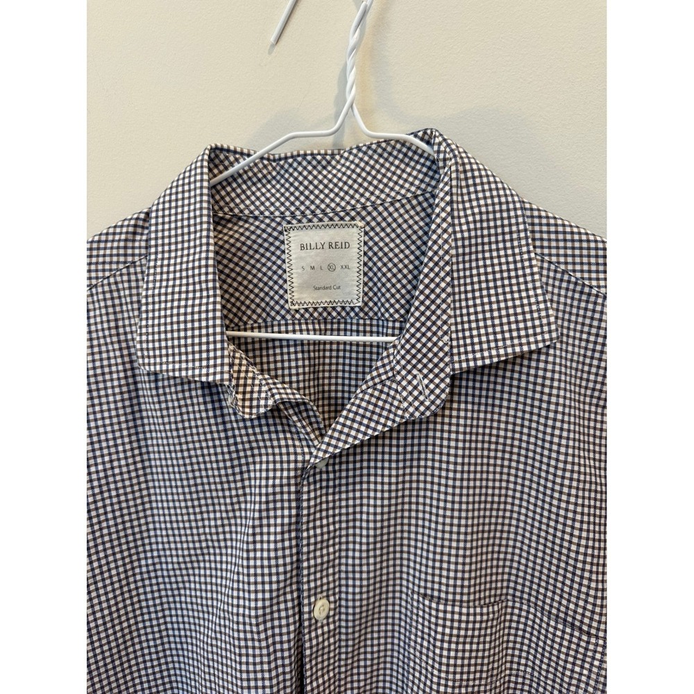 XL Billy Reid Standard Cut Button down Brien blue check